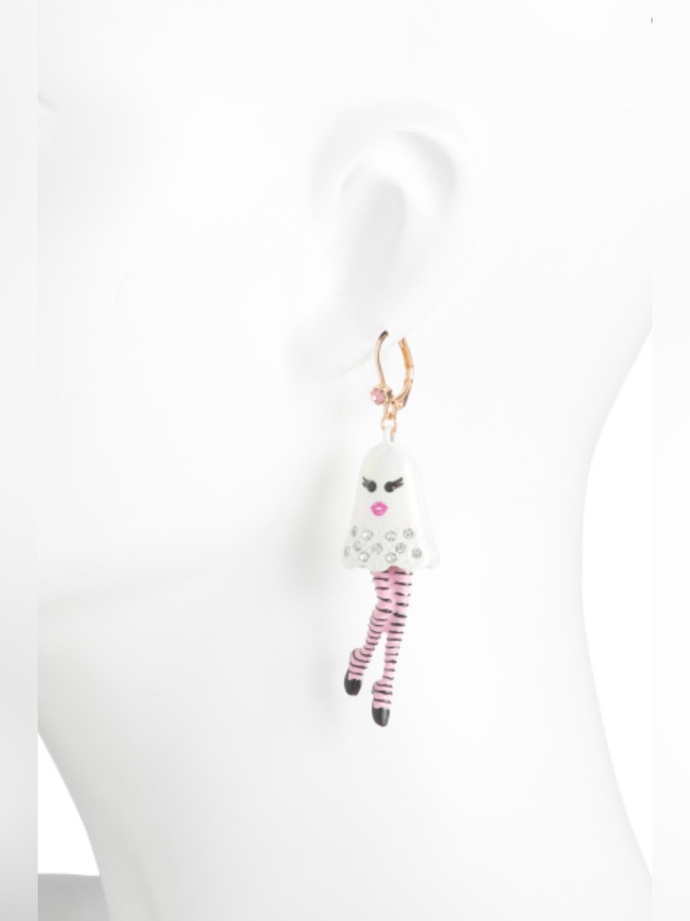 BETSEY JOHNSON Halloween Sexy Dancing Long-Legged Ghosts Earrings NEW NWT - Picture 5 of 6